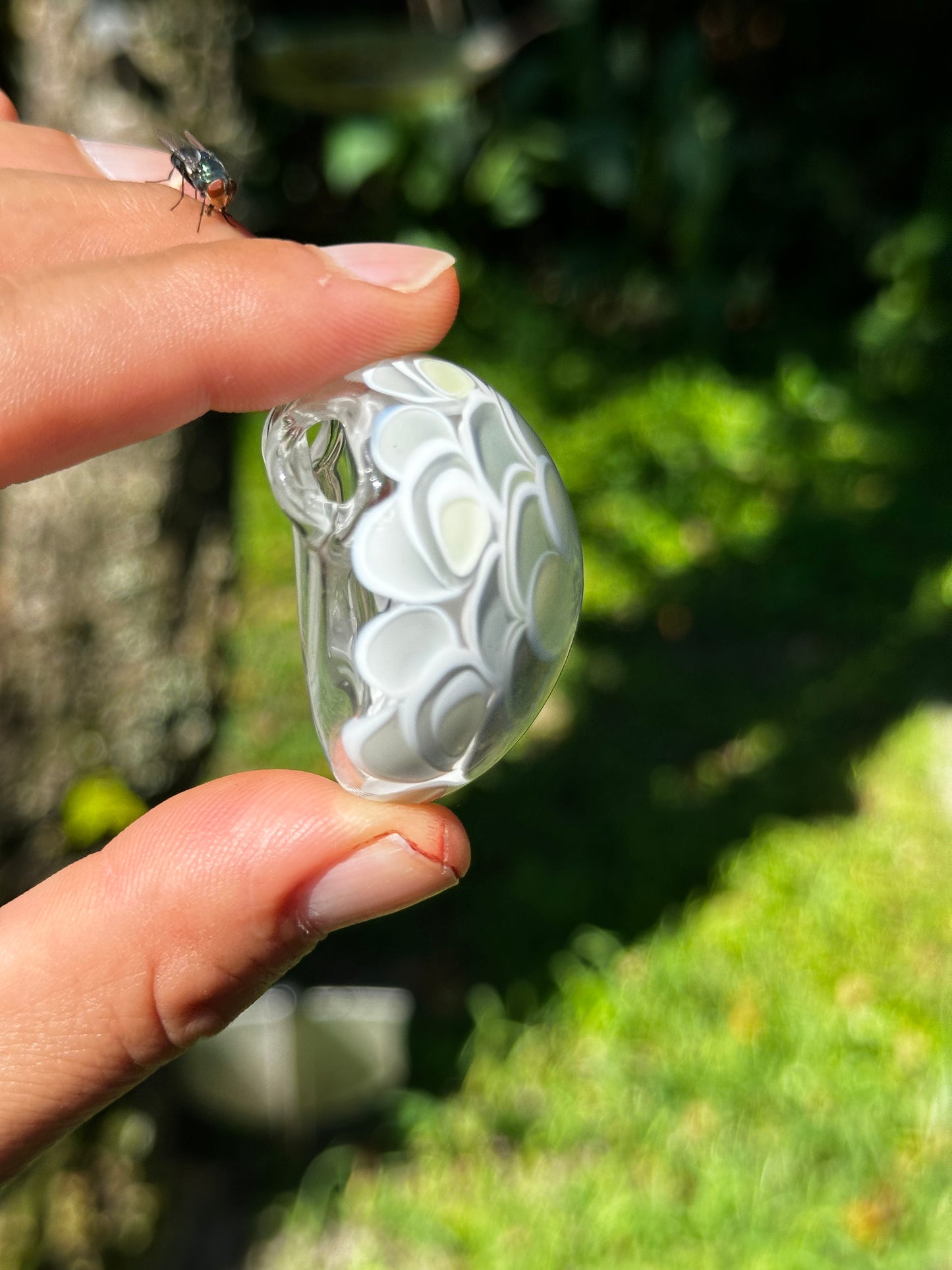 CFL Serum and Potion Dot Stack Pendant with Lotus White