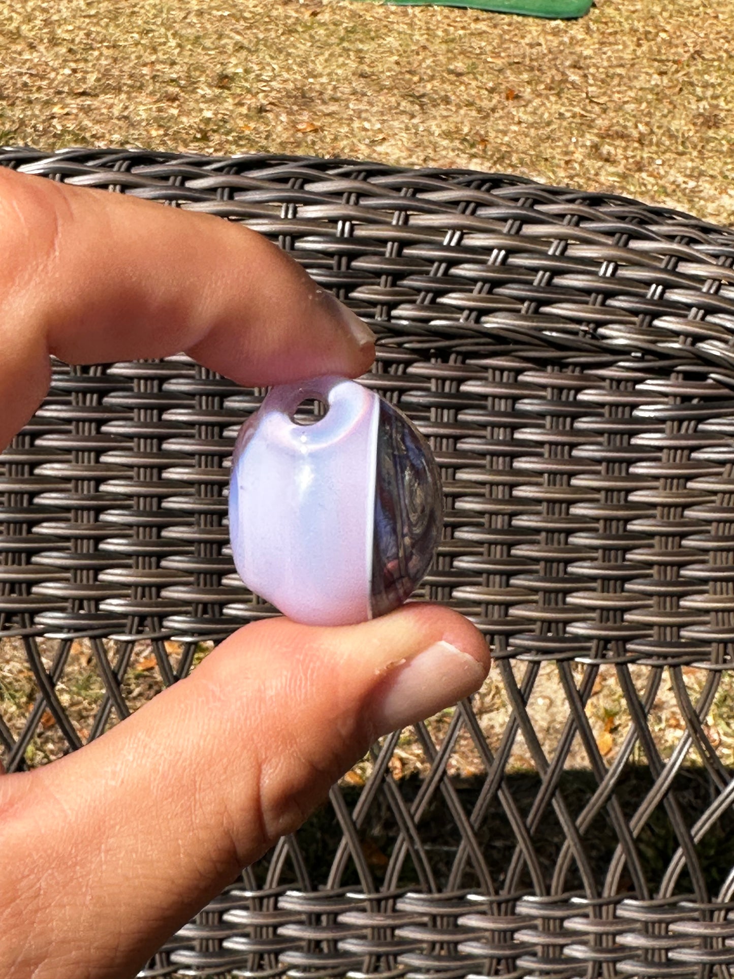 Wig Wag Pendant with Pink Back