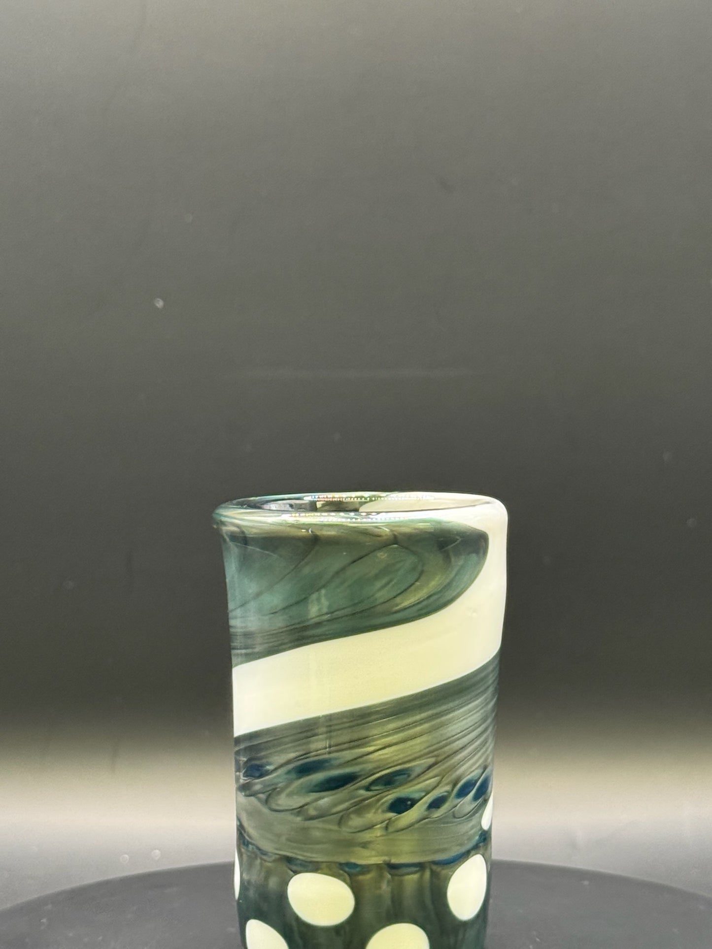Jack Dunn 3″ Neptunium Shot Glass w/ White Swirls – $50