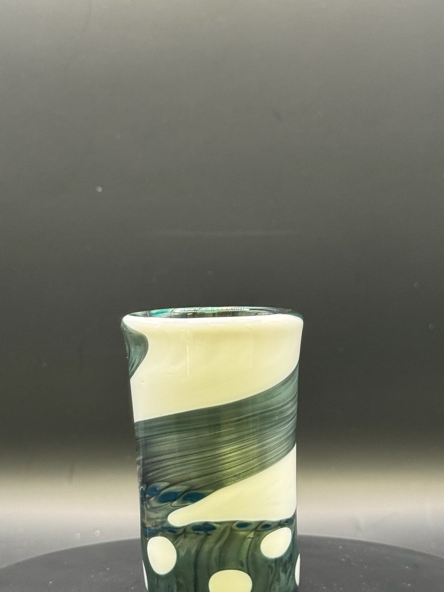 Jack Dunn 3″ Neptunium Shot Glass w/ White Swirls – $50