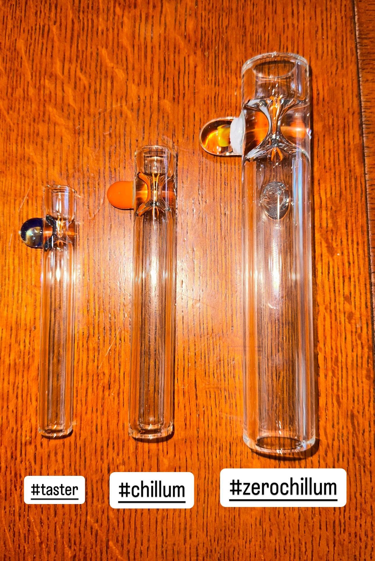 Taster Glass – 12mm with Internal Restriction & Color Roll Stop