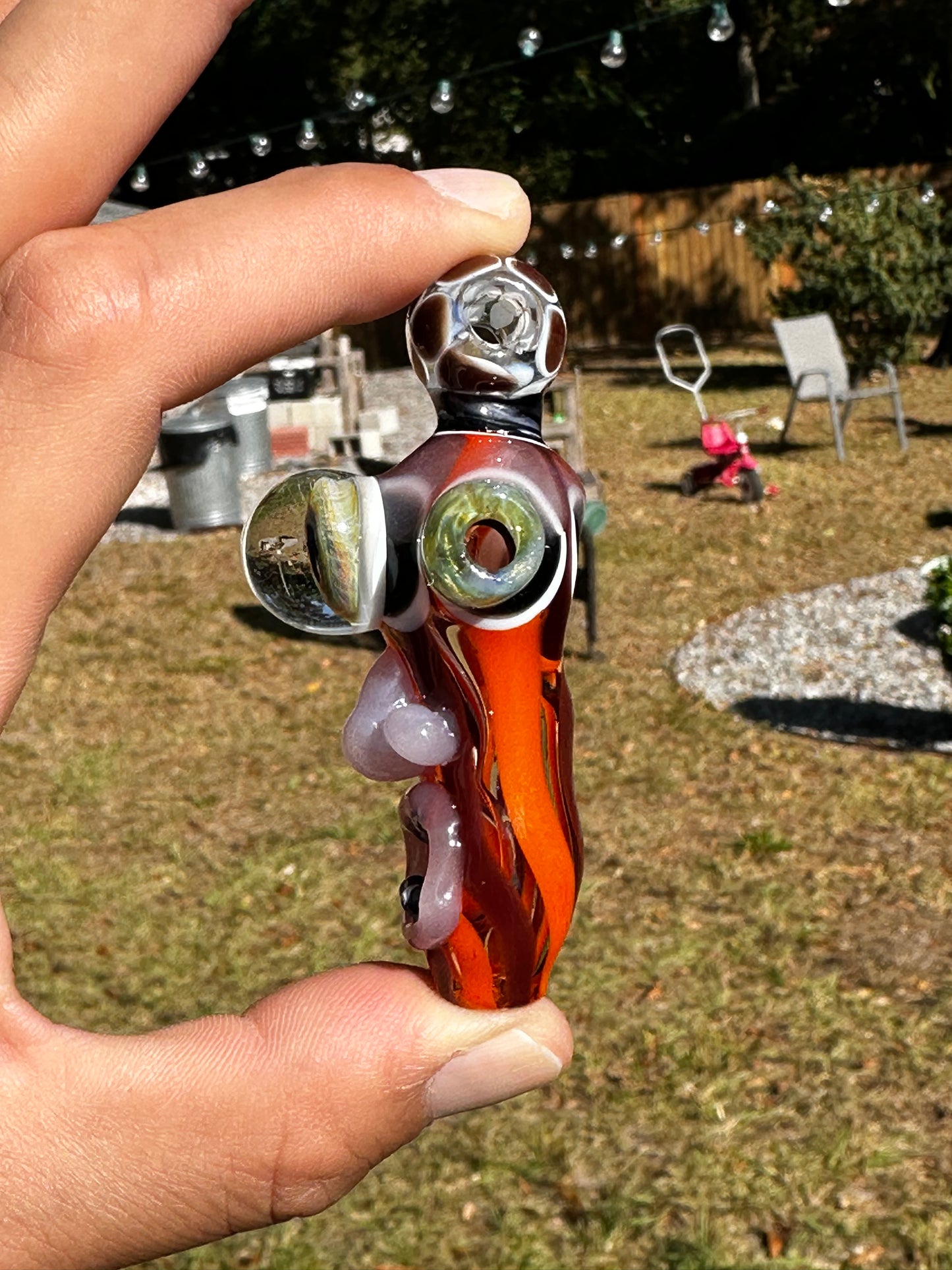 Functional Face Pendant with Jam Glass Eye Milli