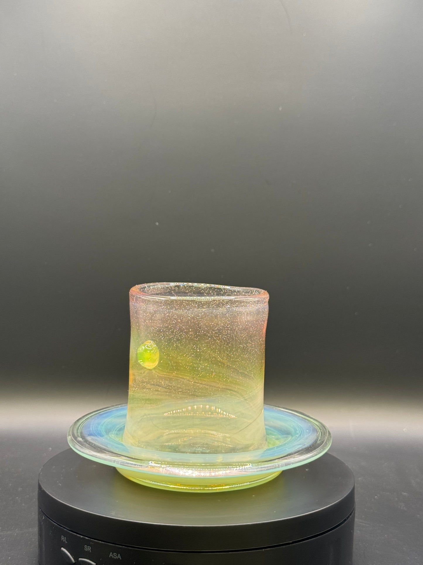 Josh Aaron Murch Lemonade Cup & Saucer w/ Pink & Green UV Accents – $150