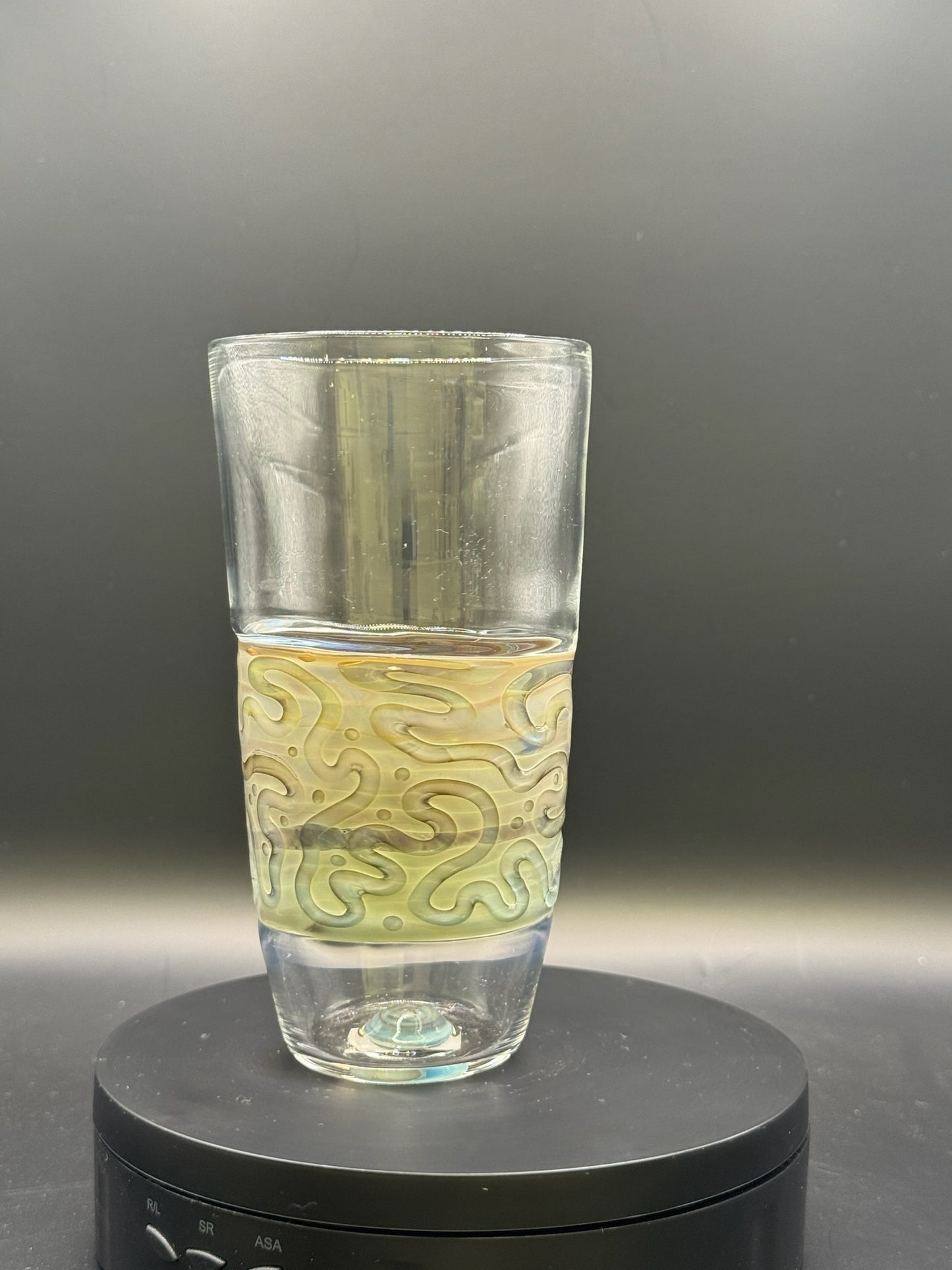Erin Edgar Encalmo Pint Glass w/ Purple Sable Center – $65