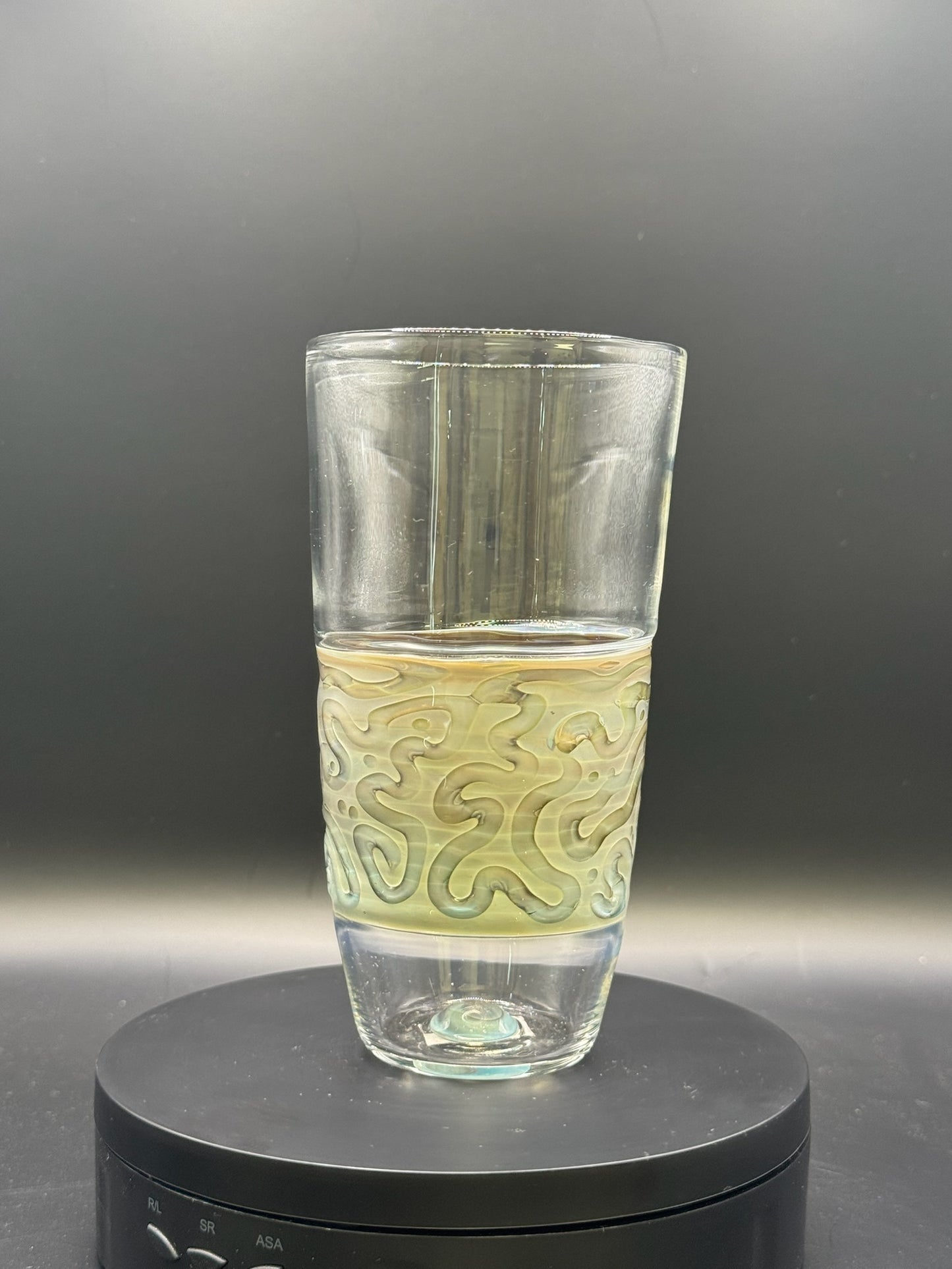 Erin Edgar Encalmo Pint Glass w/ Purple Sable Center – $65
