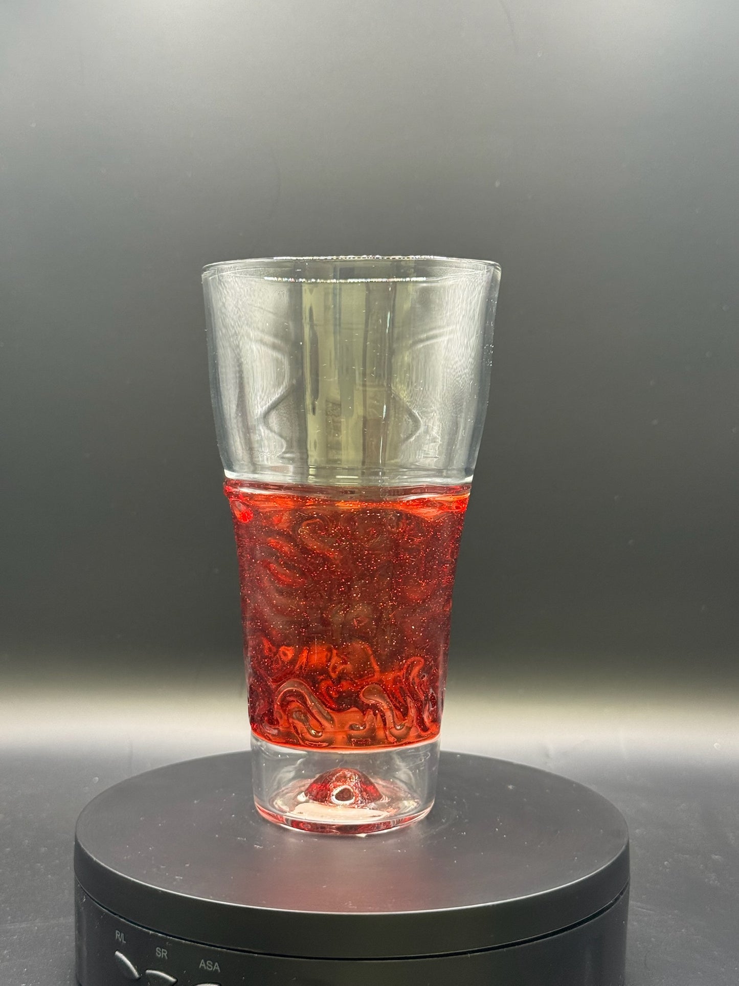 Erin Edgar Encalmo Pint Glass w/ Red Elvis Center – $70