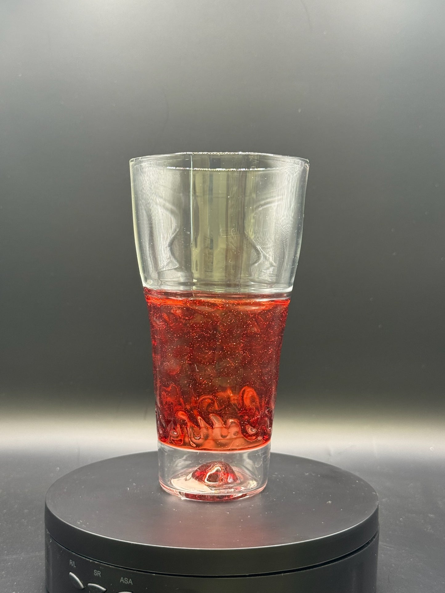 Erin Edgar Encalmo Pint Glass w/ Red Elvis Center – $70