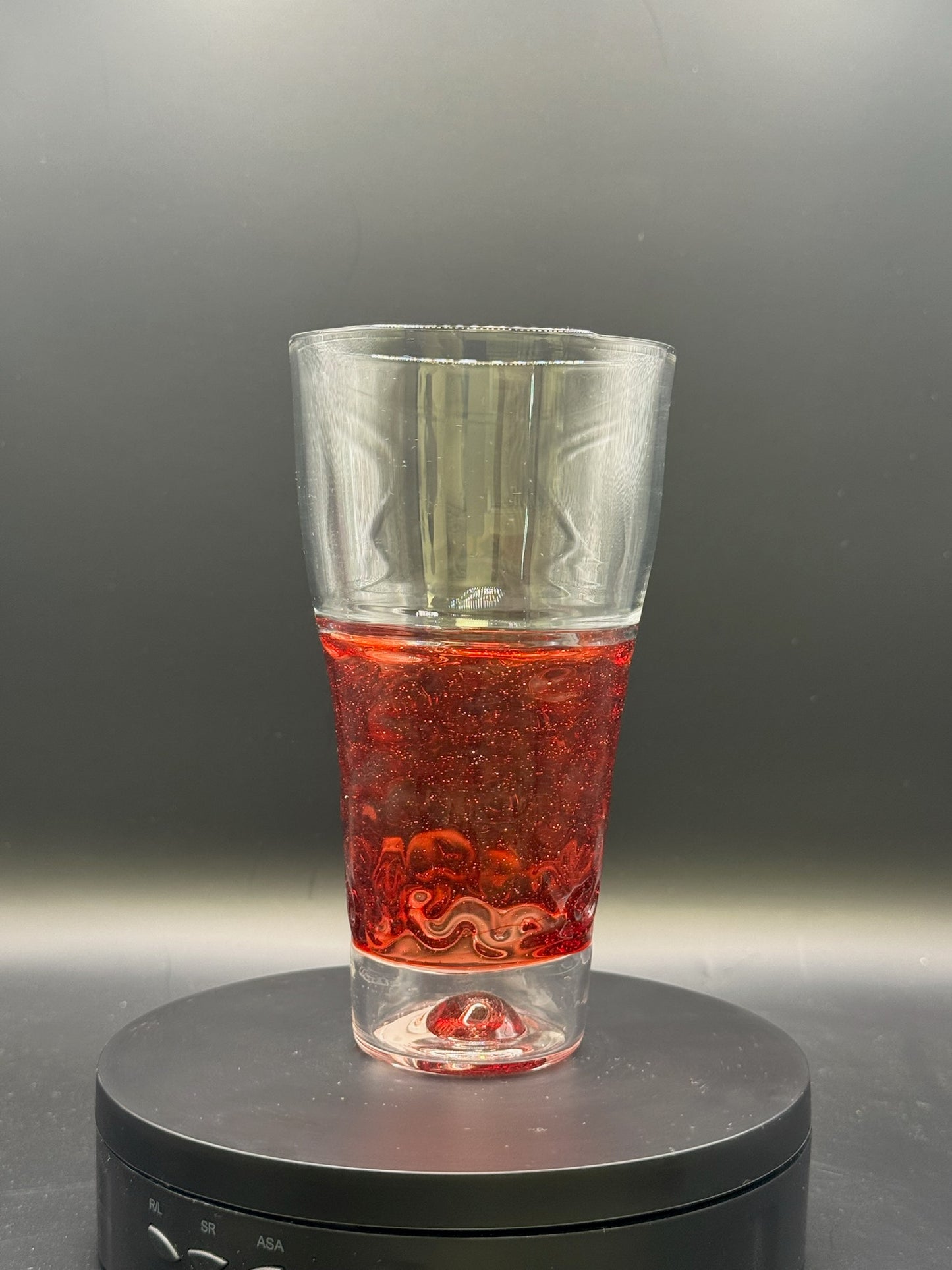 Erin Edgar Encalmo Pint Glass w/ Red Elvis Center – $70