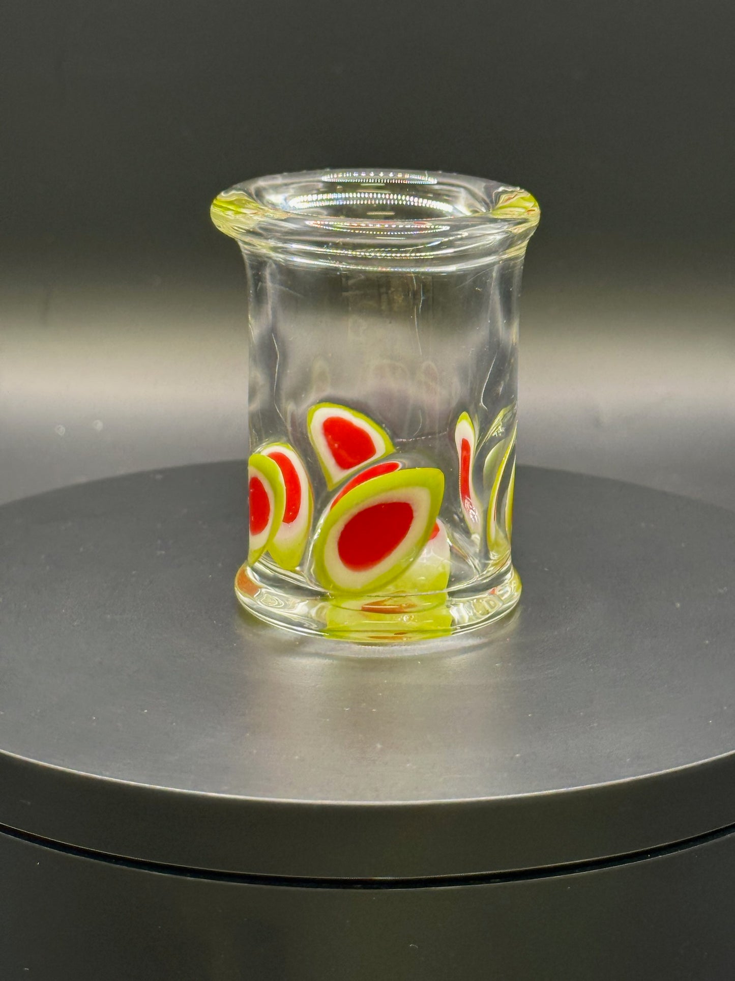 Jack Dunn 2.3″ Clear Shot Glass w/ Color Dot Stacks – $30