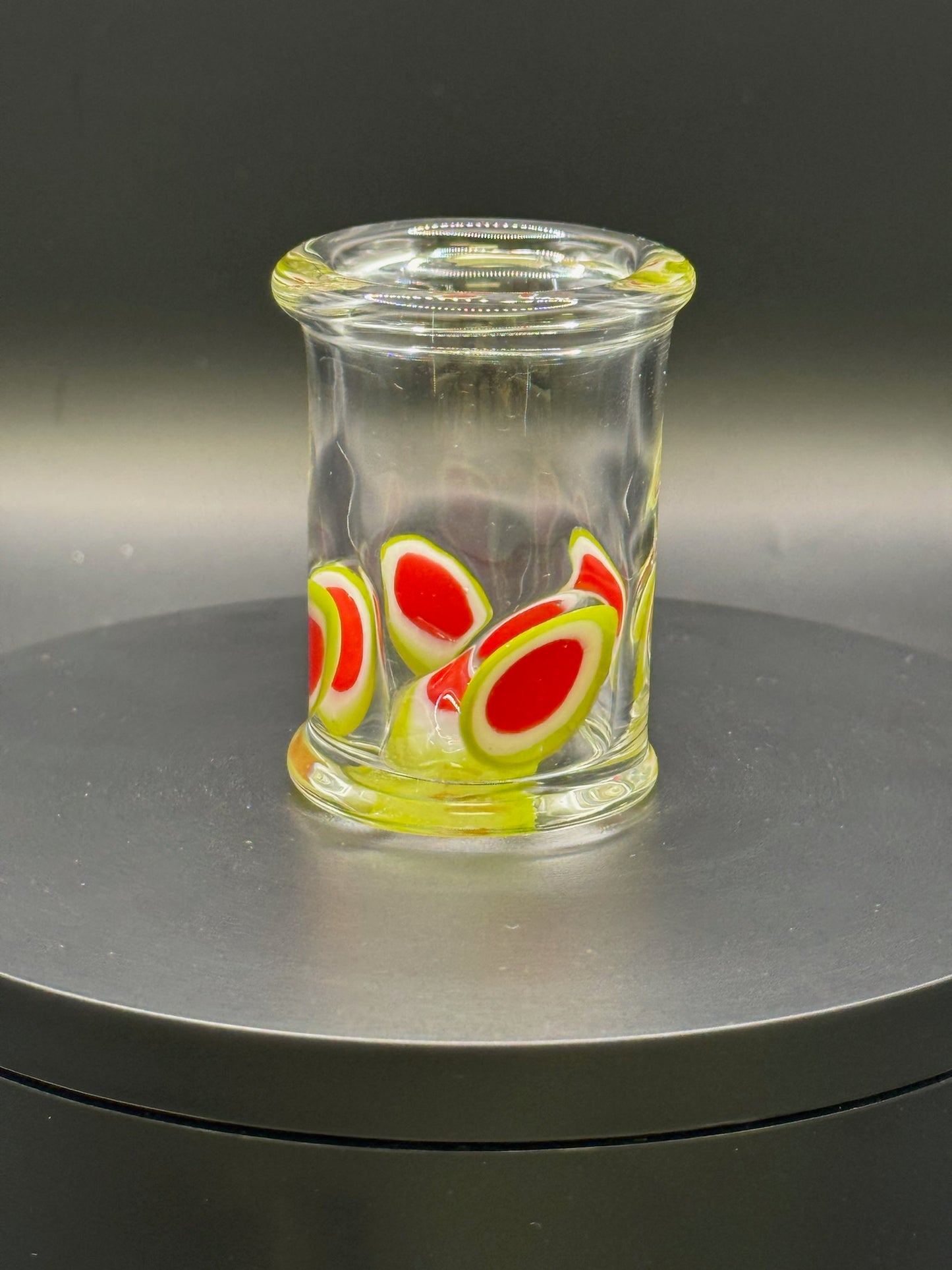Jack Dunn 2.3″ Clear Shot Glass w/ Color Dot Stacks – $30