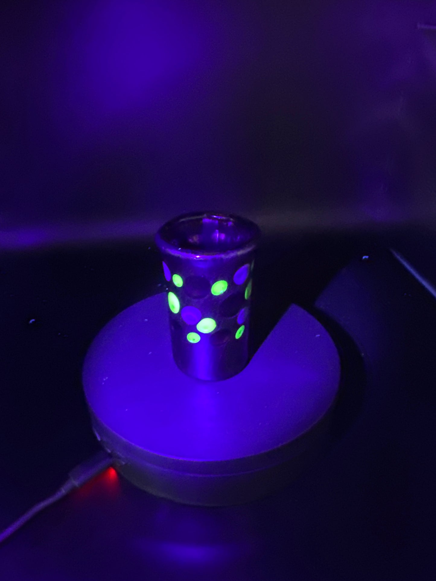 Jack Dunn 3″ Electrum Shot Glass w/ UV Accent Dots – $55