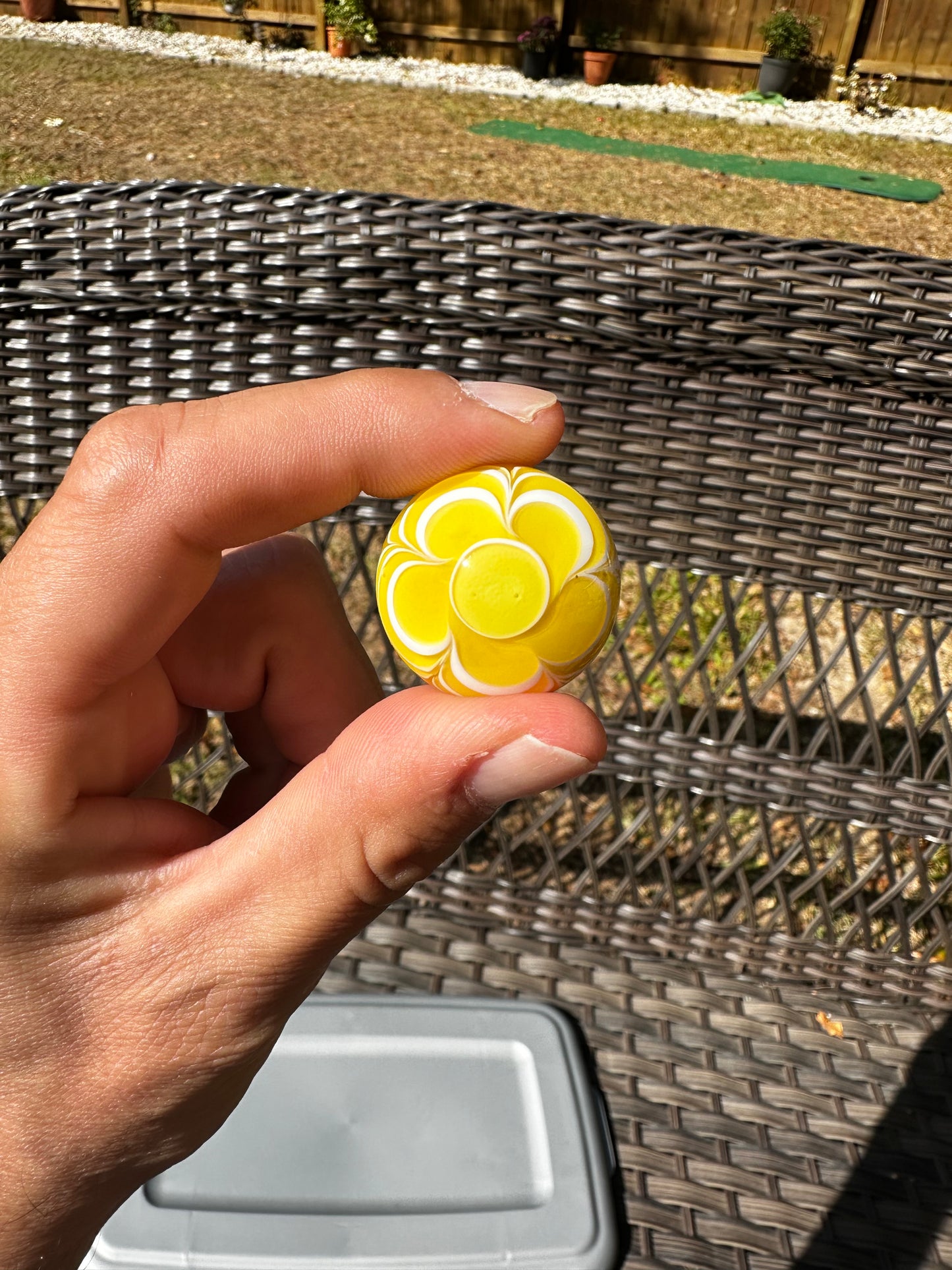 Yellow and White Dot Stack Pendant