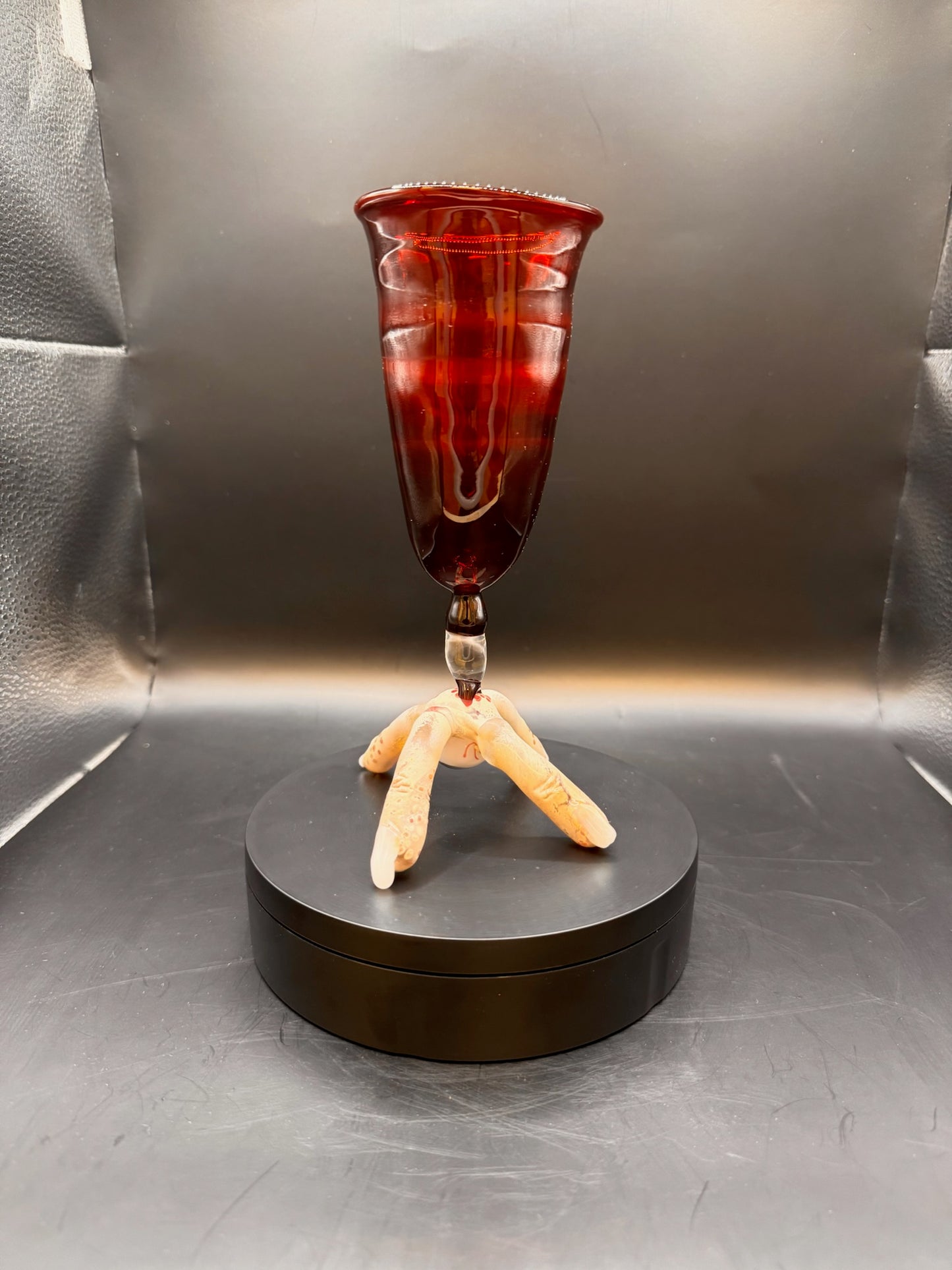 @Tristanhalglass x @HMGlassworks Red Goblet w/ Finger Foot & Eyeball – $200
