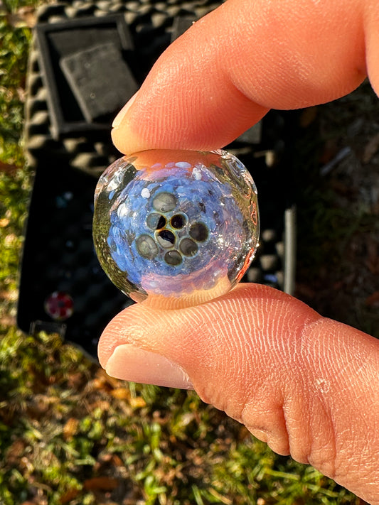 Hollow Pendant with Encased Sonic Frit and Dark Dot Accents