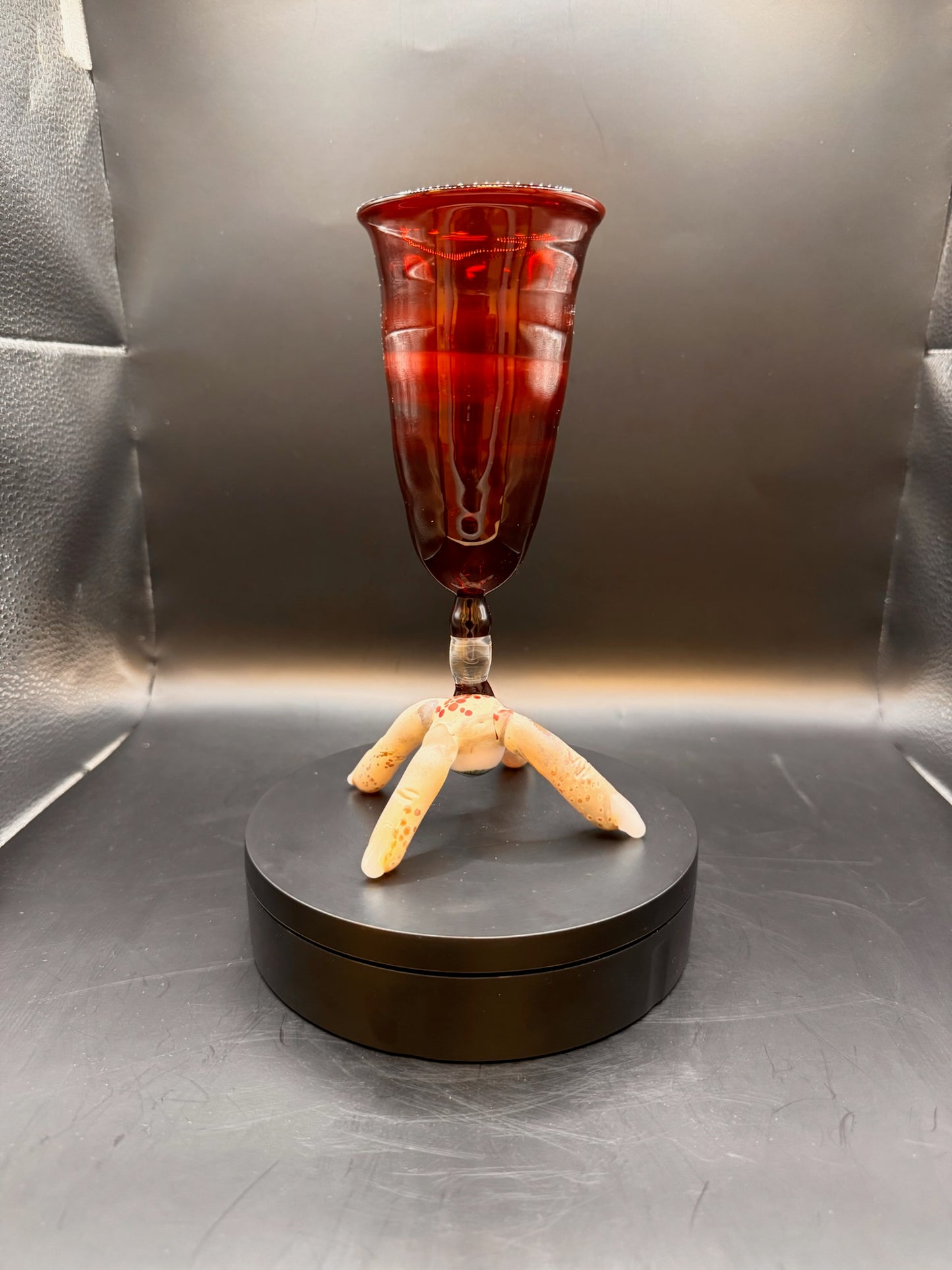 @Tristanhalglass x @HMGlassworks Red Goblet w/ Finger Foot & Eyeball – $200