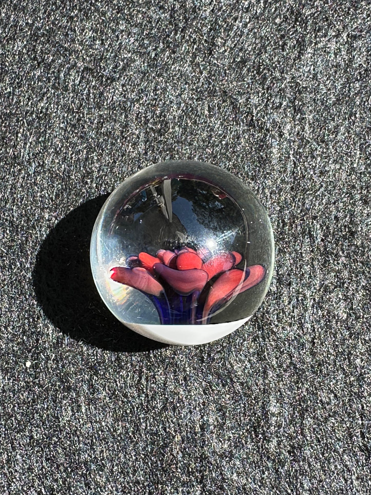 Red & Blue Flower Implosion Marble - 32mm