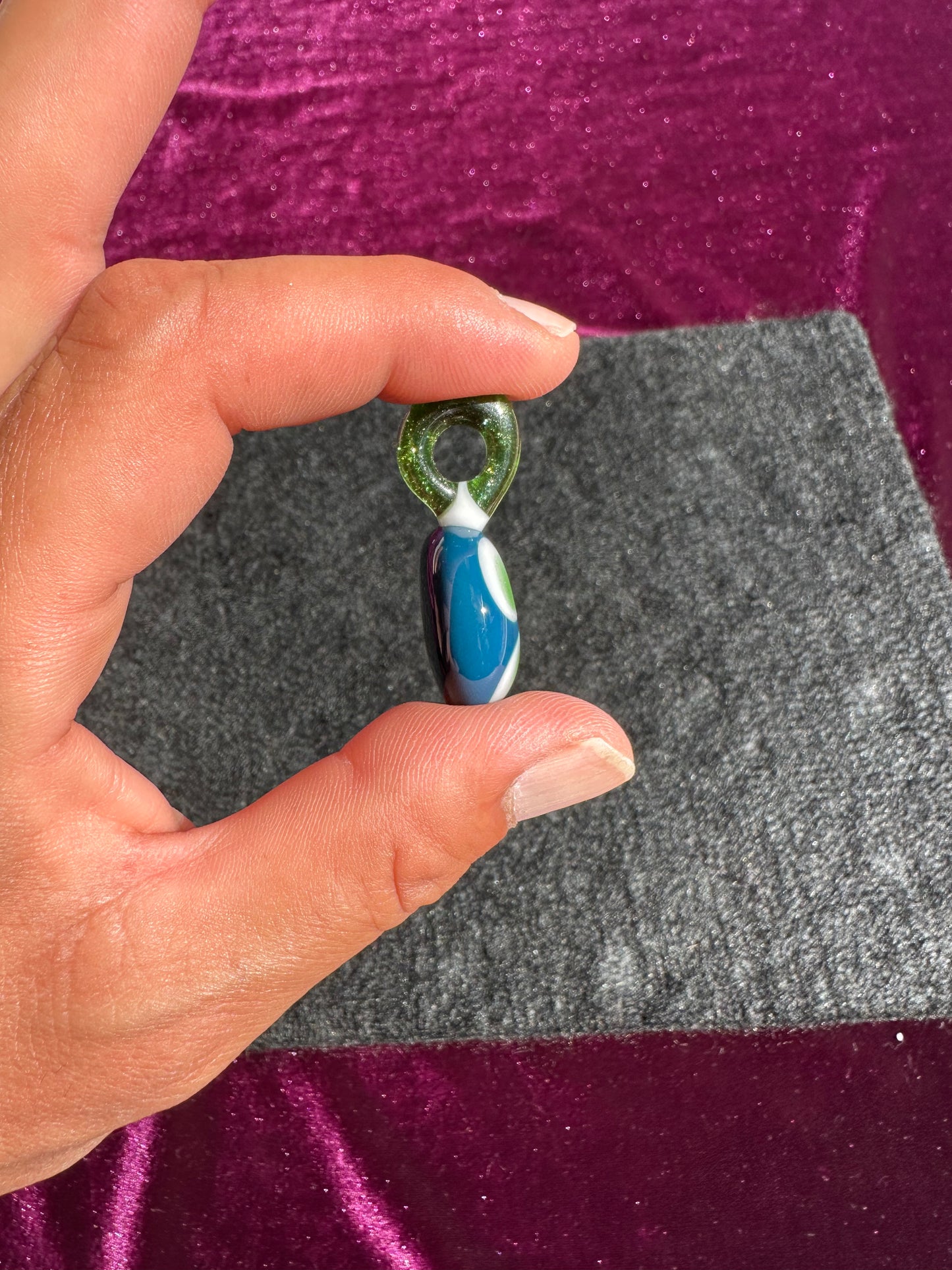 Pyrexian Energy Core #001 – Green Stardust Pendant by Jaime Torres