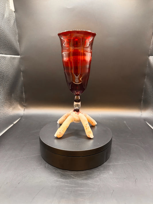 @Tristanhalglass x @HMGlassworks Red Goblet w/ Finger Foot & Eyeball – $200