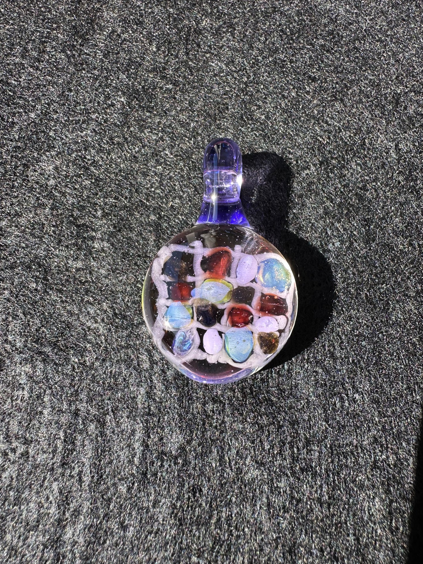 Multicolor Grid Image Reversal Pendant by Jaime Torres