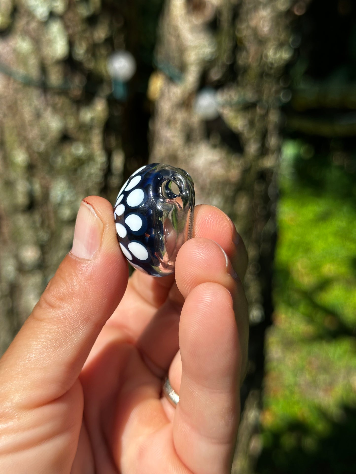 Black and White Dot Stack Pendant