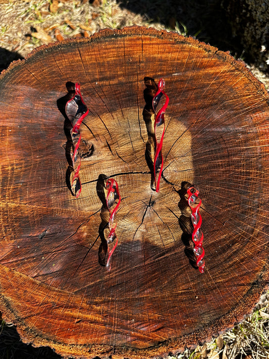 Red and Clear Glass Icicle – Festive and Handcrafted