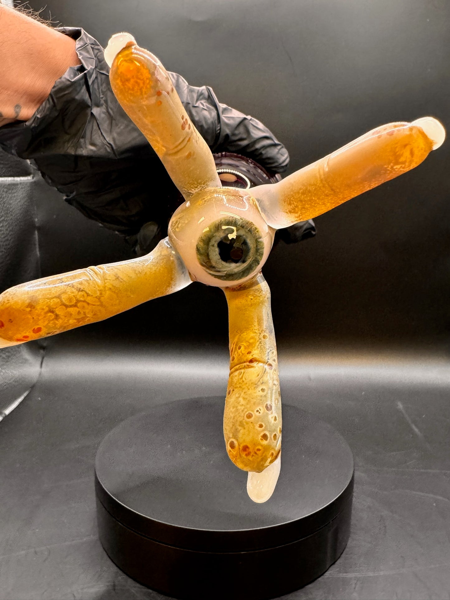 @Tristanhalglass x @HMGlassworks Red Goblet w/ Finger Foot & Eyeball – $200