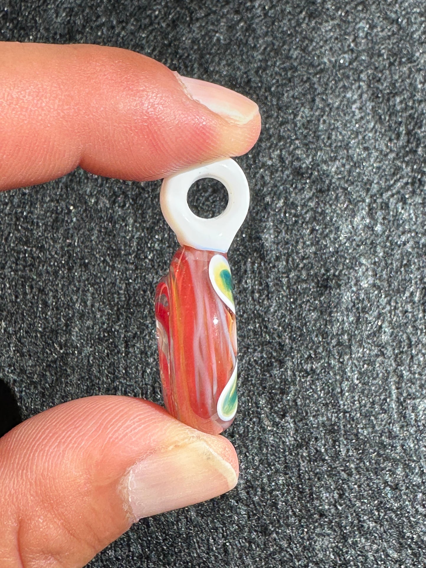 Pendant - Dot Stack on Multicolor Body with White Bail – by Jaime Torres