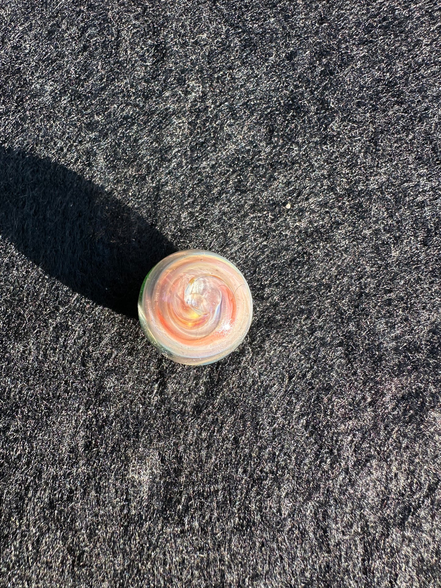 Encased Spiral Marble – Green Stardust Base (23mm)