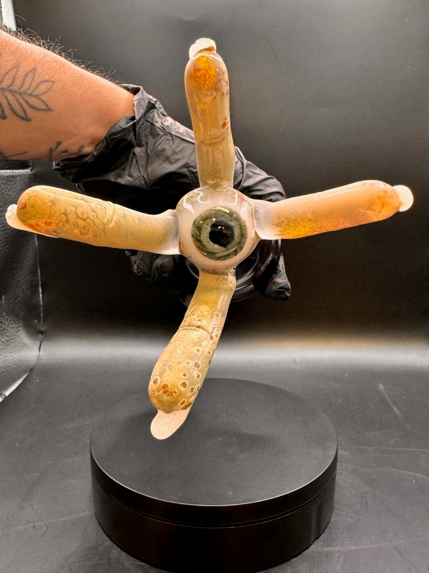 @Tristanhalglass x @HMGlassworks Red Goblet w/ Finger Foot & Eyeball – $200