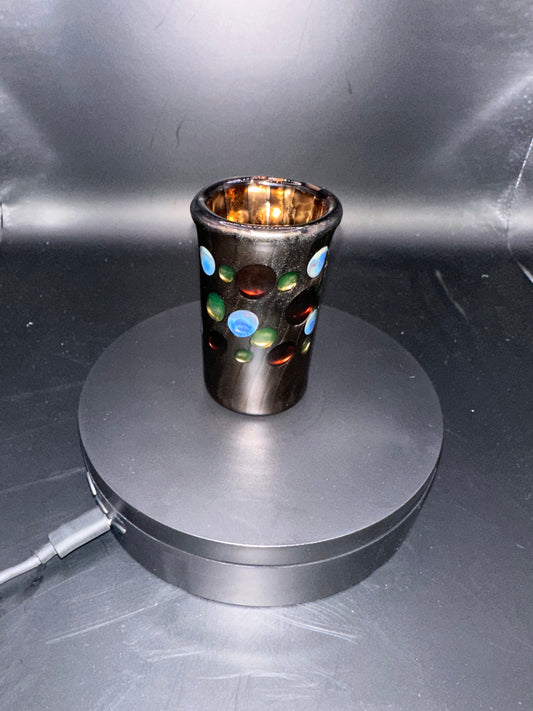 Jack Dunn 3″ Electrum Shot Glass w/ UV Accent Dots – $55