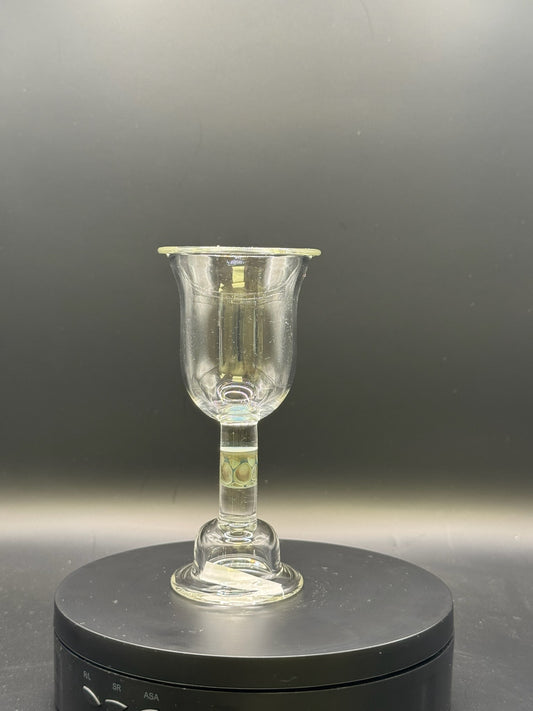 Erin Edgar Clear Chalice w/ Multichrome Honeycomb Stem – $40
