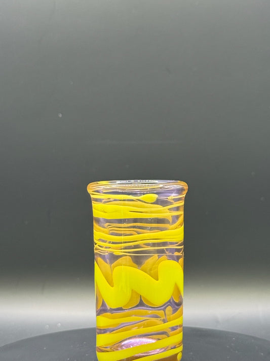 Jack Dunn 3″ Pink Shot Glass w/ Green Spiral Accents – $45